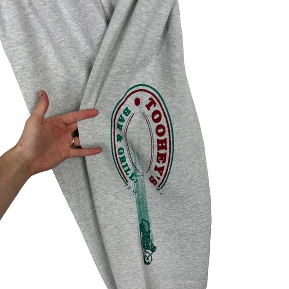 Vintage 1980s Motorcycle Biker Bar Drawstring Grey Sweatpants L - Picture 3 of 4